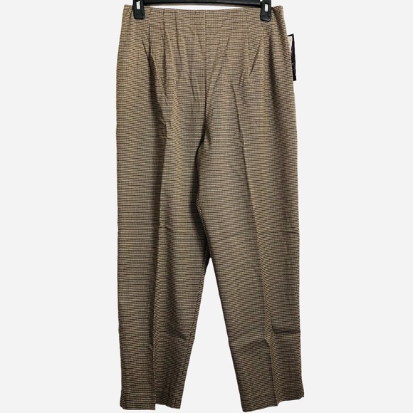 Briggs New York Women Sz 16 Short Houndstooth Pants NWT Stretchy Waist Neutral - Picture 2 of 7
